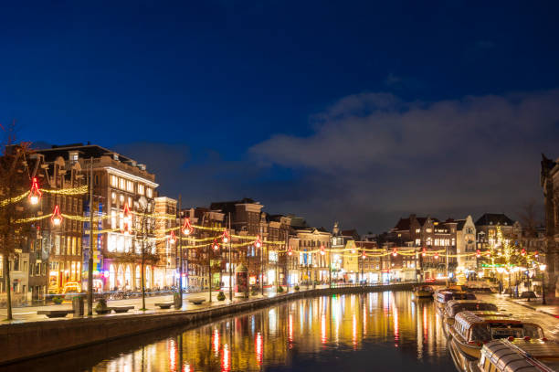 istock Amsterdam illuminated quayside at the Rokin during winter 1447696988