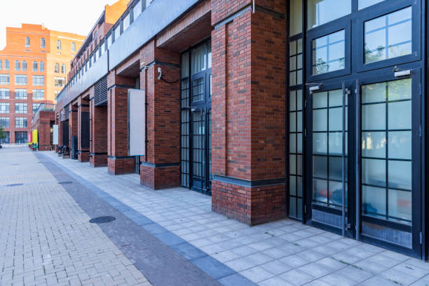 istock Red brick construction of the unmanned block 1447698449