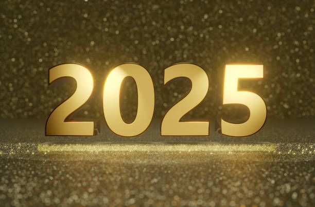 Glitter Year 2025 stock photo