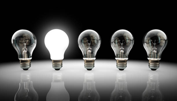 Leadership Concept with bulbs stock photo