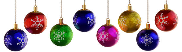 istock Colorful Christmas Balls  Isolated white background with clipping path. 1447702434