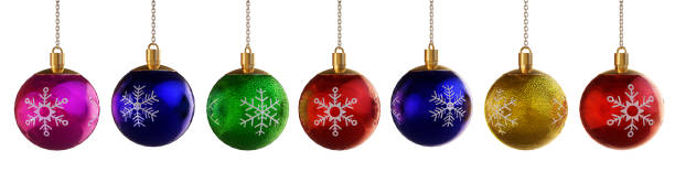 istock Colorful Christmas Balls  Isolated white background with clipping path. 1447703505
