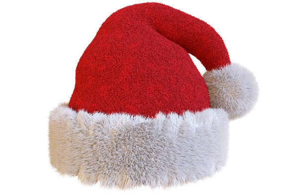 istock Red santa claus hat with white Pom Pom isolated on White Background with clipping path 1447703613
