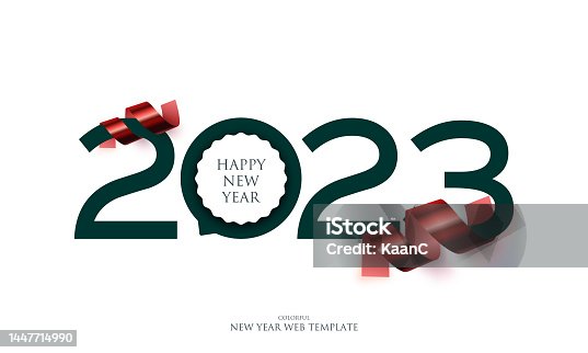 istock 2023. Happy New Year. Abstract Christmas vector illustration. Happy Holidays design for greeting card, badge, invitation, calendar, etc. vector stock illustration 1447714990