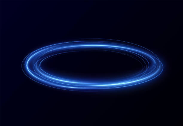istock Light blue Twirl. Curve light effect of blue line. Luminous blue circle. Light blue pedistal, podium, platform, table. Vector . Vector illustration 1447721459