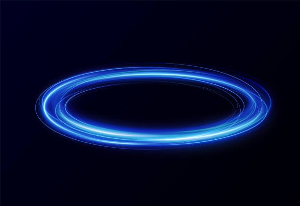 istock Light blue Twirl. Curve light effect of blue line. Luminous blue circle. Light blue pedistal, podium, platform, table. Vector . Vector illustration 1447721490