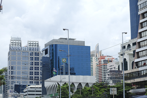 JP Morgan bank building in Bangkok Sathorn / Silom seen from Sathorn Road
