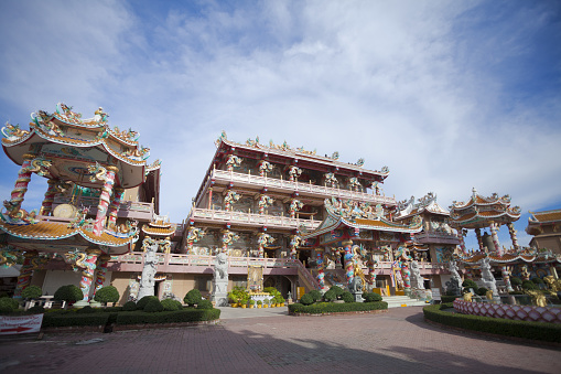 Grounds and buildings of chinese temple Naja shrine in Chonburi