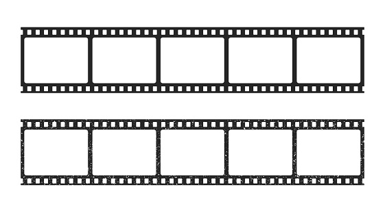 Film strips. Camera roll. Movie strip. Old film frame.