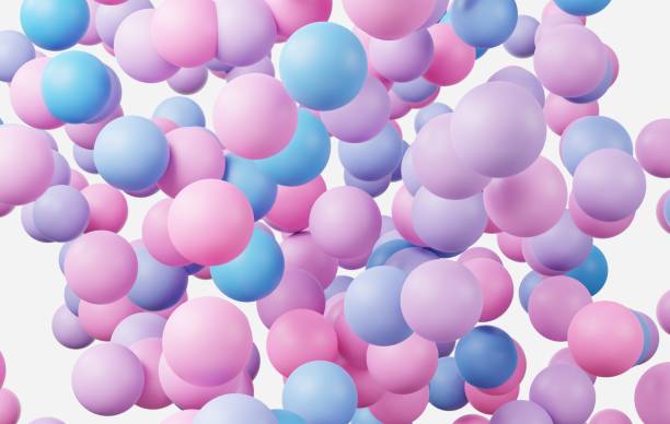 istock 3d render of pastel ball, soaps bubbles, blobs that floating on the air with fluffy clouds and ocean. Romance land of dream scene. Natural abstract dreamy sky. 1447743066