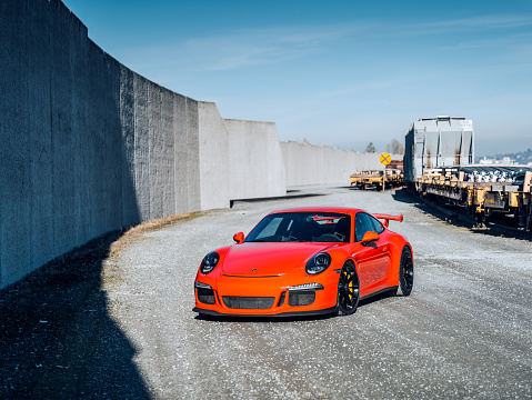 Seattle, WA, USA\nDecember 1, 2022\nRed Porsche GT3 parked