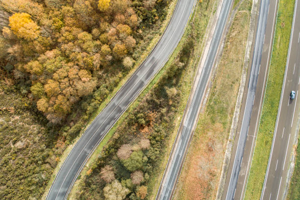 istock top view of three parallel roads, transportation concept 1447753795
