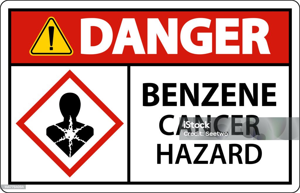 Benzene Pictogram Danger Benzene Cancer Hazard Ghs Sign On White Background Stock ...