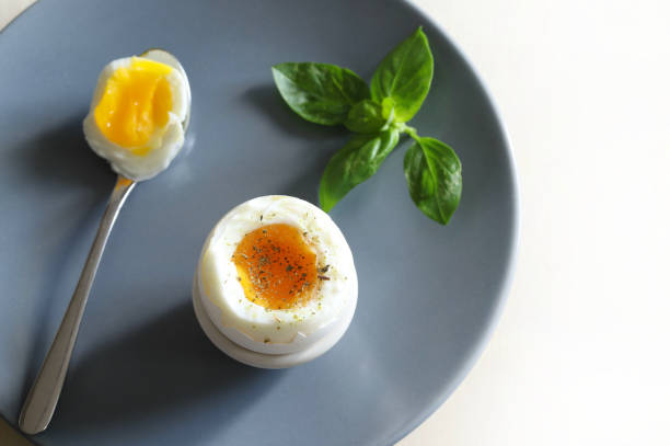 Soft boiled egg. stock photo