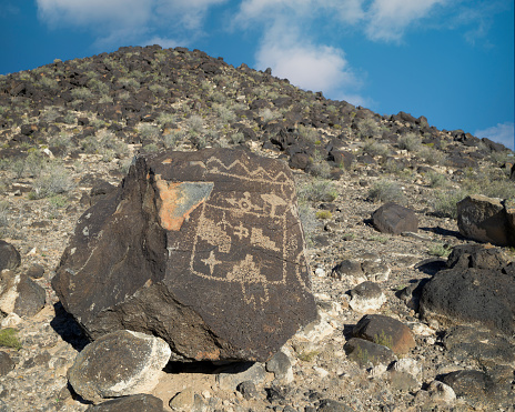 Petroglyph at Boca Negra Canyon at Petroglyph National Monument in Albuquerque, New Mexico