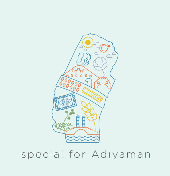 illustrazioni stock, clip art, cartoni animati e icone di tendenza di una serie speciale di icone per la turchia- adıyaman. - adiyaman