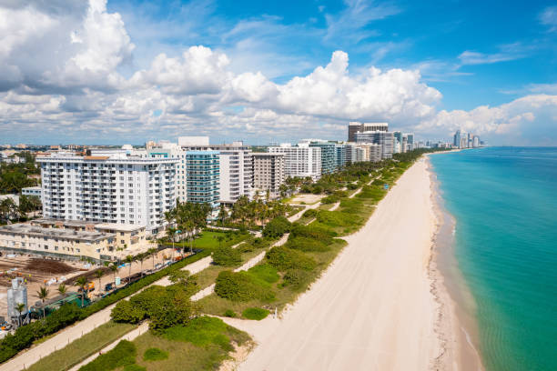 istock Aerial drone view of Miami Beach 1447761656