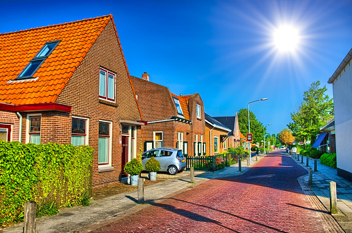 Typical Dutch family houses. Modern architecture in Netherlands, Amsterdam, Holland, Netherlands HDR
