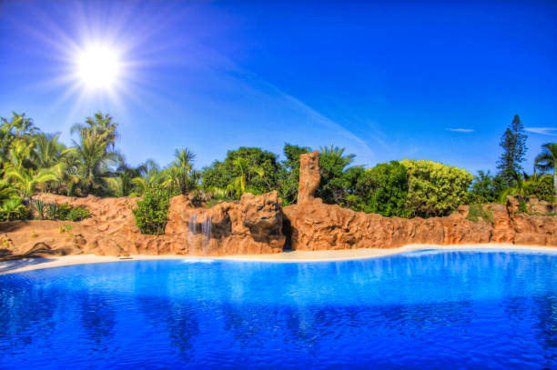 istock Swimming Pool with blue crystal water, Tenerife, Canarian Islands 1447763579