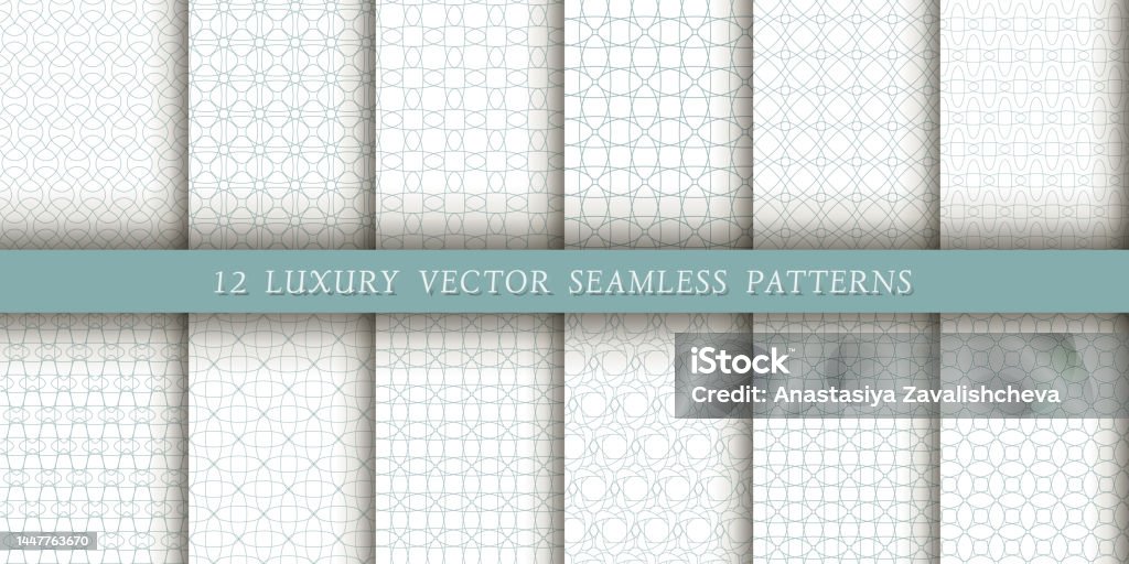 Modern Style Patterns Set A Set Of 12 Luxurious Geometric Patterns For Printing And Design ...