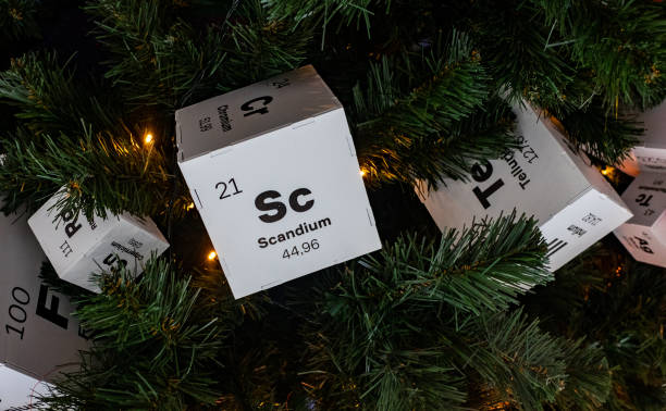 scientific christmas tree - scandium imagens e fotografias de stock