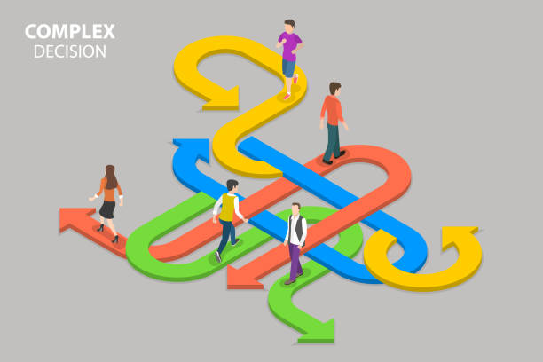3d isometrischer flacher vektor konzeptionelle darstellung komplexer entscheidungen - weg stock-grafiken, -clipart, -cartoons und -symbole
