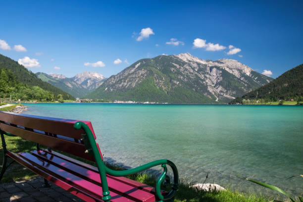 istock Colourful bench at Lake Achensee 1447768252