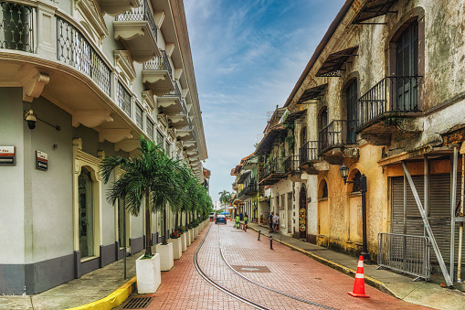 Colonial buildings in Casco Viejo (Old Town) of Panama City