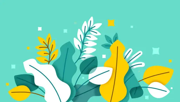 Vector illustration of Plants Design Element Spring Background