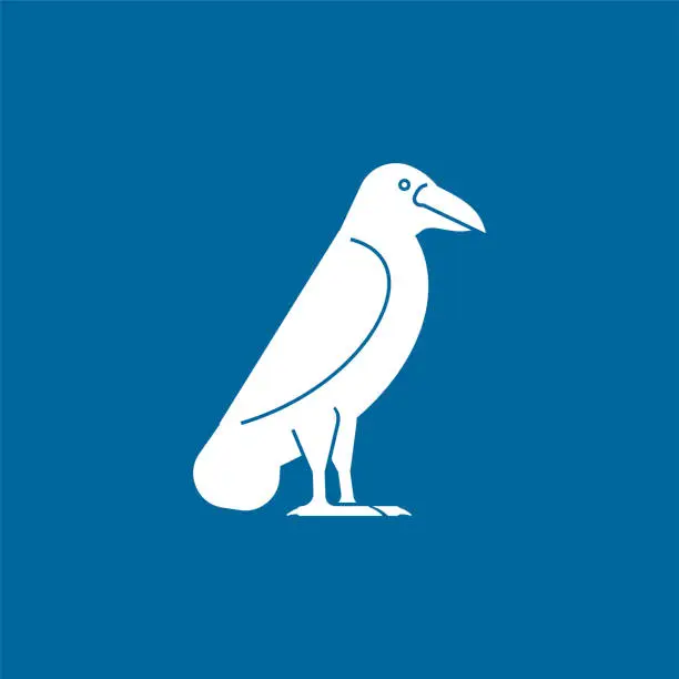 Vector illustration of White crow isolated. The white raven is a foreign concept, not ours.