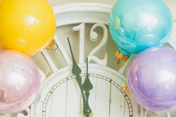 istock Christmas time and clock with Christmas decorations. New Year holidays 1447779619