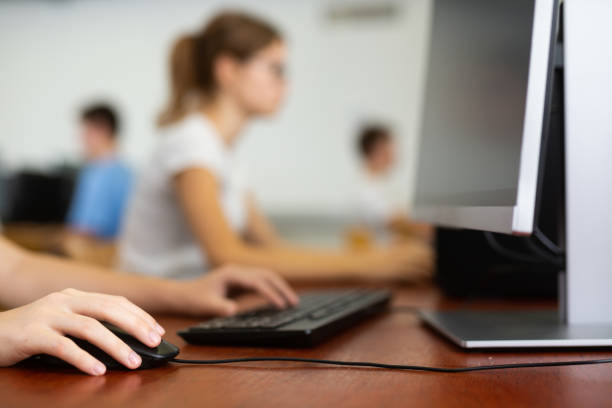Computers On Tables In Classroom