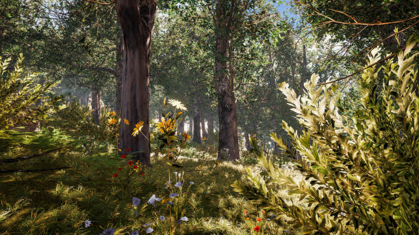 istock Sustainable environment and ecosystem protection. 3d rendering of landscape 1447781026