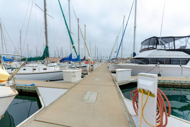 istock Concrete boat dock with locked storage at Oceanside in California 1447789166