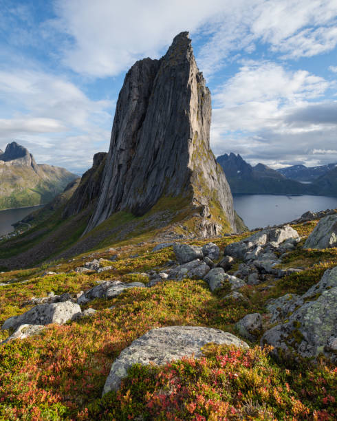 istock Iconic Segla mountain peak rises over autumn landscape, Senja, Norway 1447789856