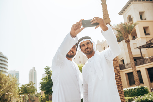 arab man take a selfie in dubai