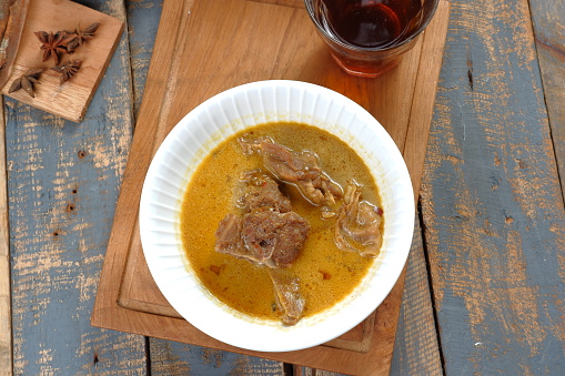 Gulai Kambing is Indonesia Traditional mutton curry soup. is a type of food containing rich and spicy.