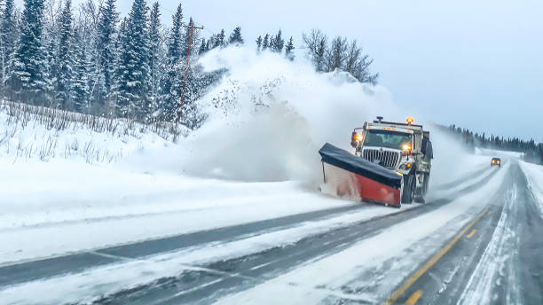 istock Snowplow on Winter Road in Alaska 1447809971