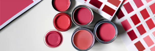 istock Choosing wall paints, viva magenta colors 1447813746