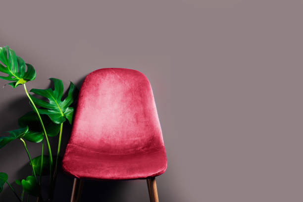istock Modern Magenta Velour Chair 1447813753