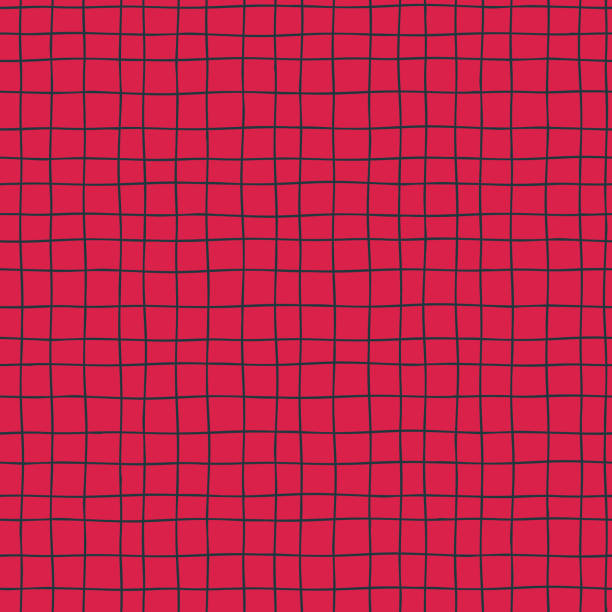 seamless plaid pattern with hand drawn checks on redcolor of the year viva magenta background - viva magenta 幅插畫檔、美工圖案、卡通及圖標