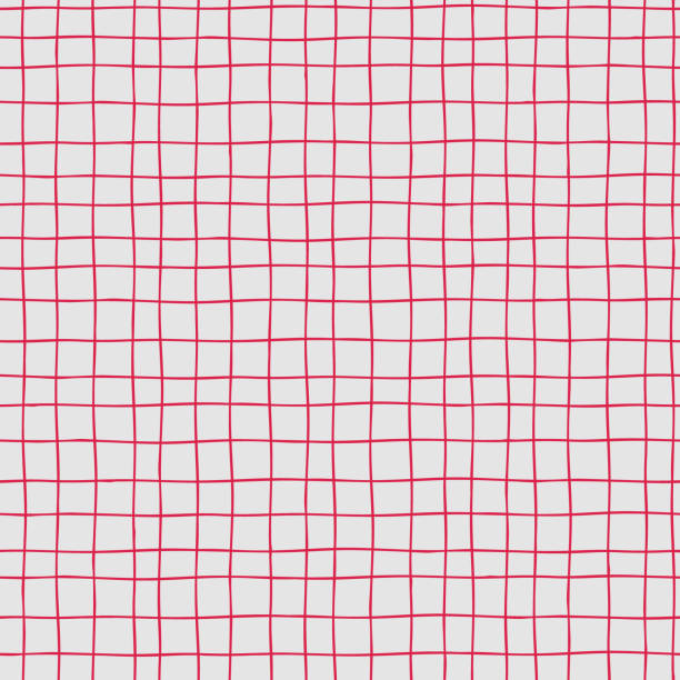 seamless plaid pattern with hand drawn checks on redcolor of the year viva magenta background - viva magenta 幅插畫檔、美工圖案、卡通及圖標
