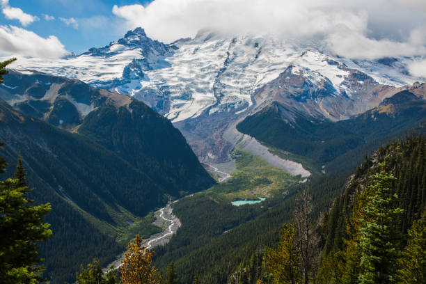 istock Mt Rainier waterfalls and mountain landscapes 1447815081