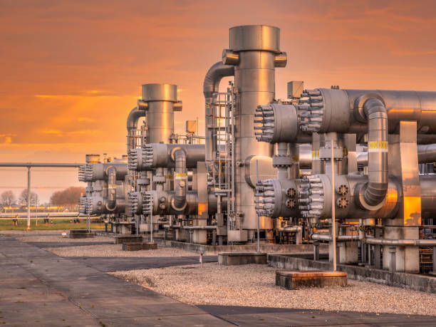 groningen oil and gas processing plant - indústria petrolífera imagens e fotografias de stock