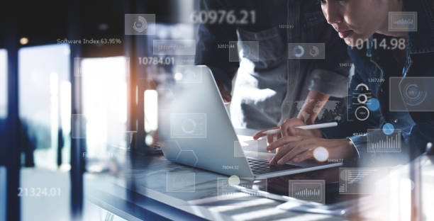 istock Business team, data scientist working on laptop and digital tablet with digital data, planning, strategy and solution 1447826925