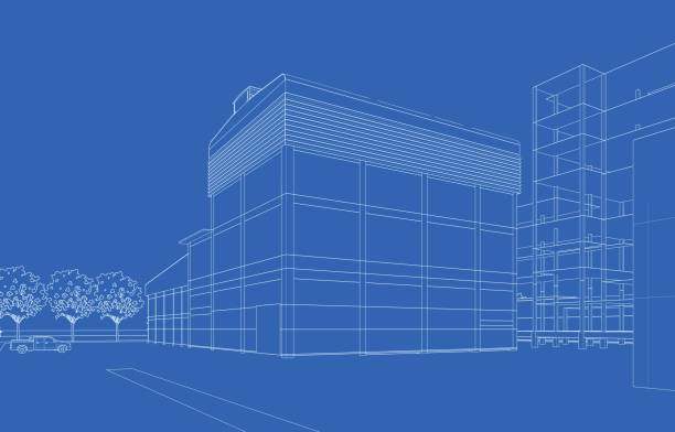 istock 3D illustration of industrial building 1447836808