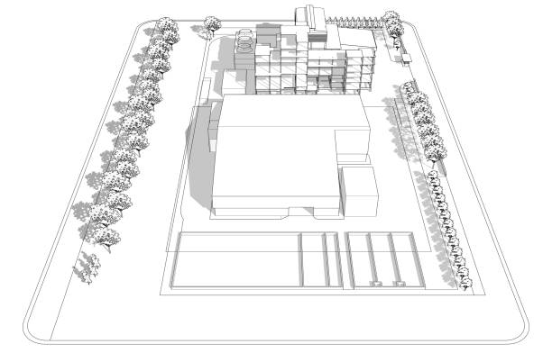 istock 3D illustration of industrial building 1447836836