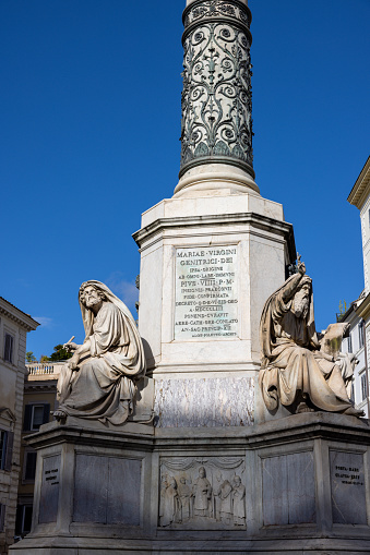 Column of the Immaculate Conception, Spanish Steps, Rome, Italy