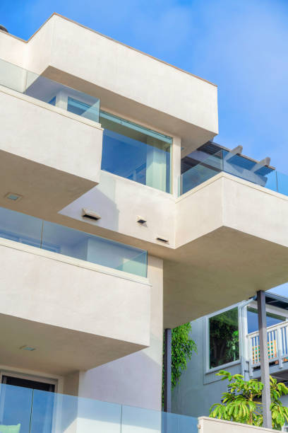istock Modern apartment building in a low angle view at San Clemente, California 1447841321