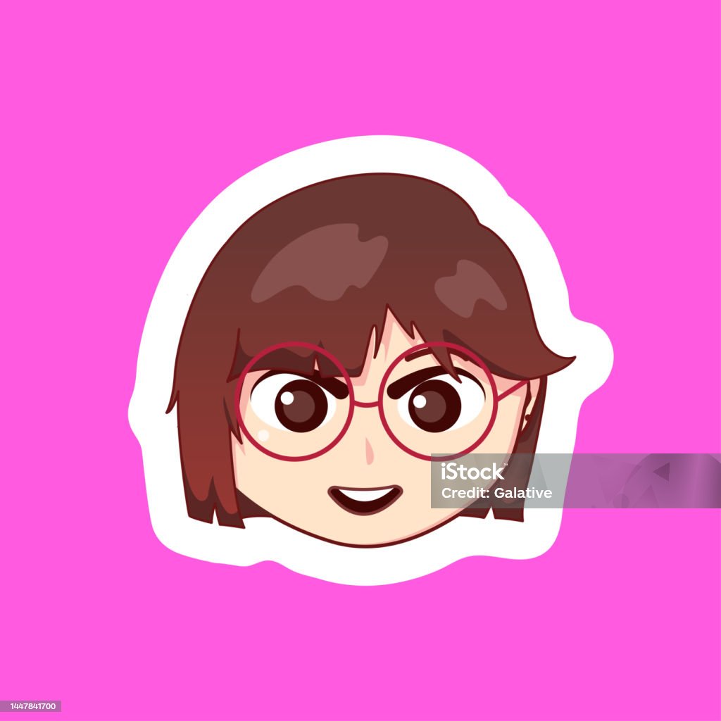Cute illustration chibi anime cartoon boy happy smile face web sticker icon  mascot logo twitch emote 15737532 Vector Art at Vecteezy